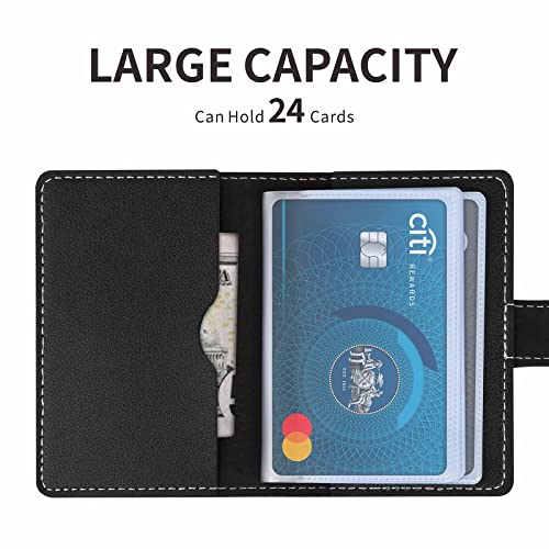 Image of 2 Pcs Credit Card Holder and business card holder,Sd Card Holder Each Has 26 Card Organizers, 2024 New Credit Card Holders book for Men and Women., black+red, 4 inch x 3 inch x 0.8 inch, Contracted