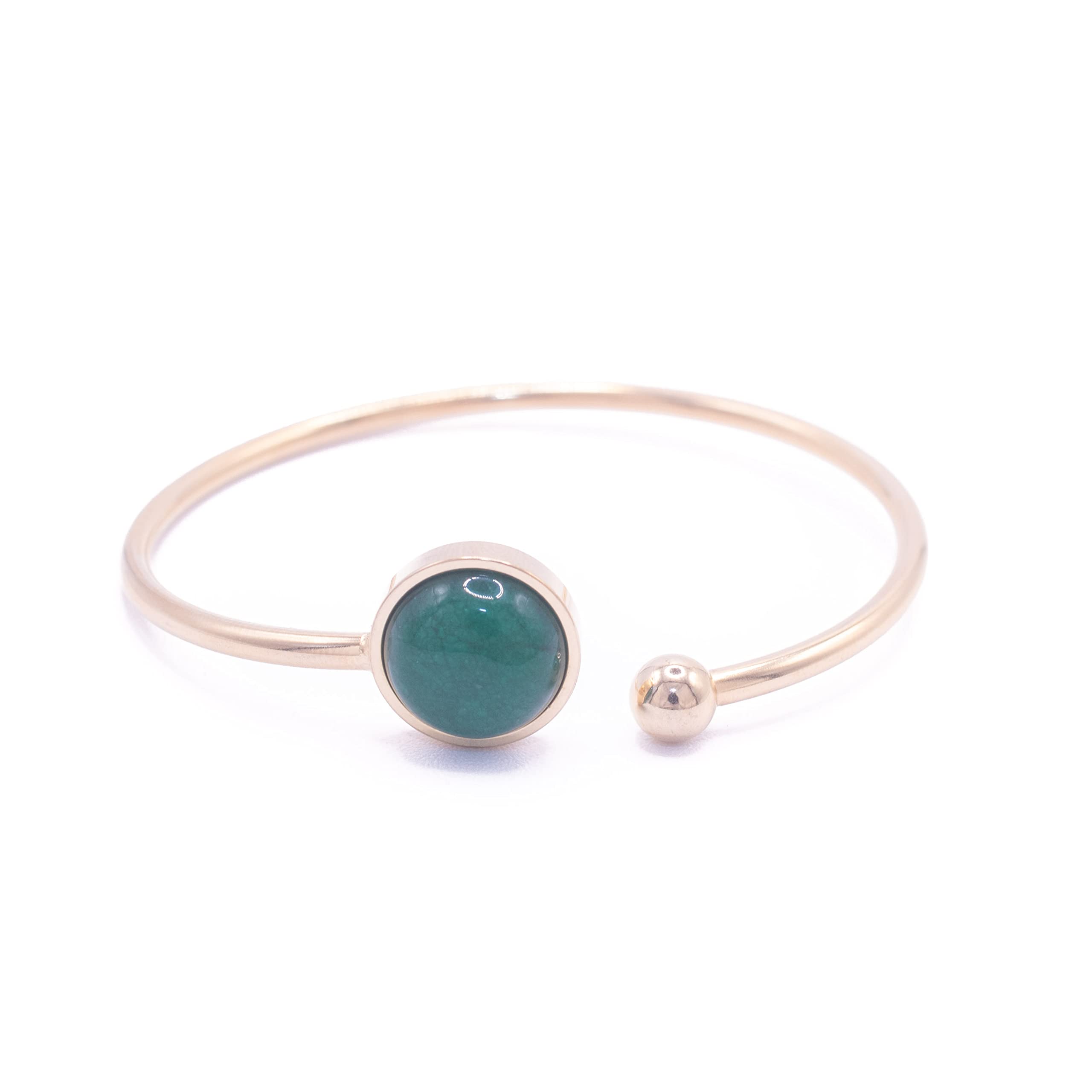 Handmade ZARZAMORA -Pulsera de piedra Natural y Acero Inoxidable Flexible - Piedra Gema Curativa Energética - Amuleto de Protección- Regalo Origina