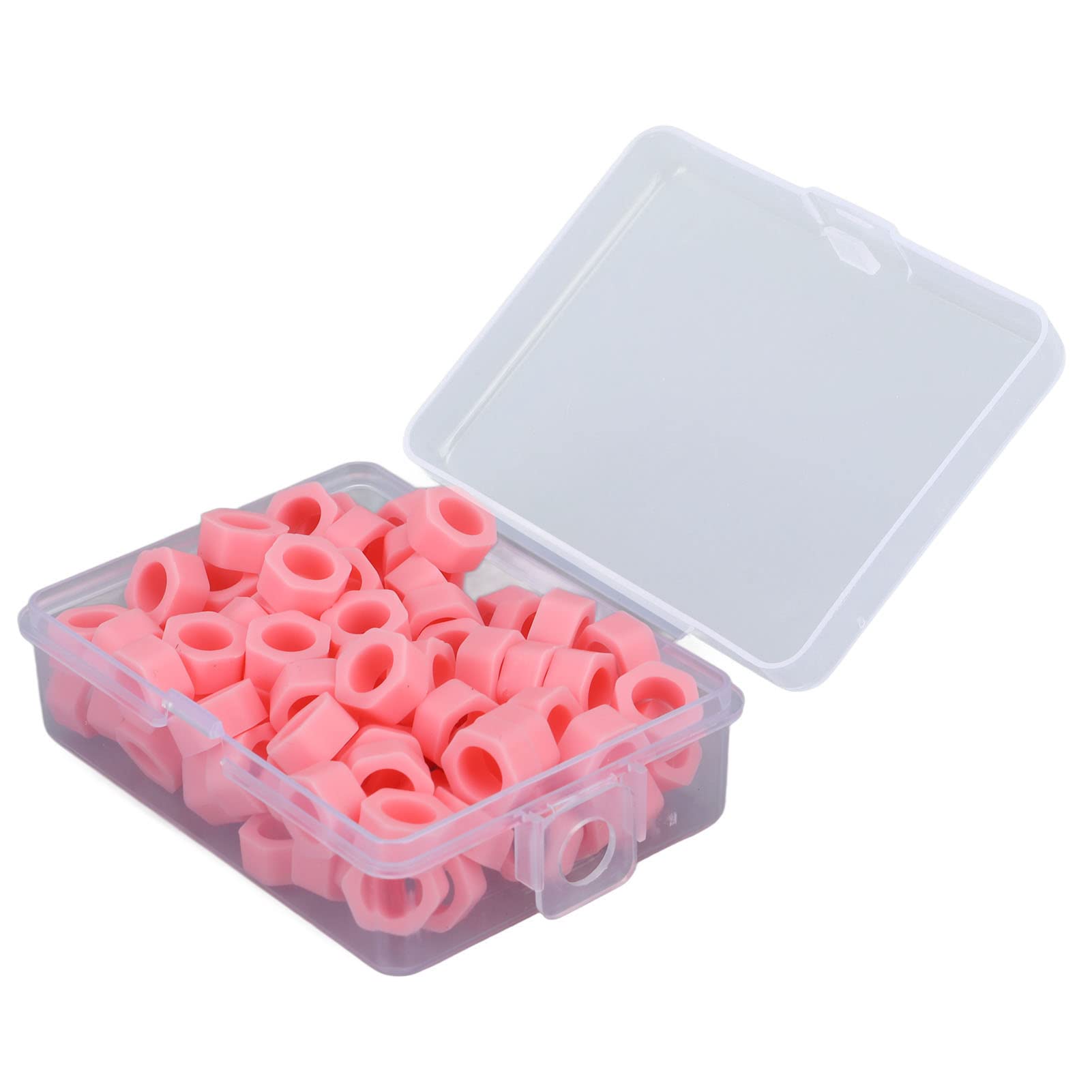 Dental Color Code Rings, 100Pcs Orthodontic Code Rings, Silicone Circle Dental Code Rings Instrument Autoclavable Rings for Labels & Rings, Suitable for Oral Hygiene and Dental Care (Pink)