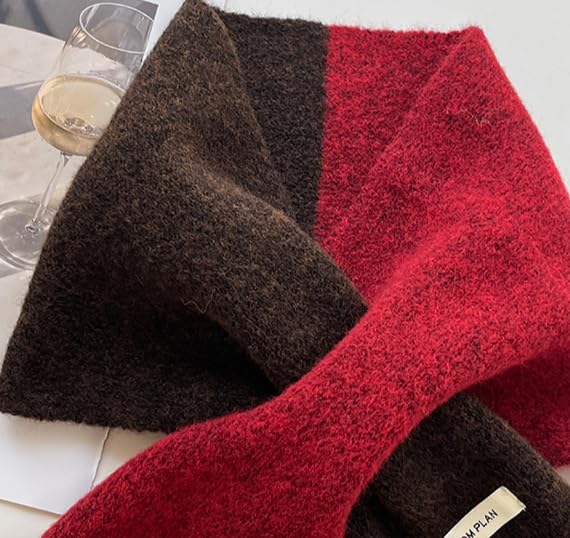 Pull Through Scarf for Women Knit Triangle Scarf Short Keyhole Scarf Collar Scarf Y2k Aesthetic Accessories3