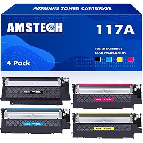 4er-Pack 117A Kompatibel als Ersatz für HP 117A Toner Set für Color Laser MFP 179fwg 178nwg 150nw 179fnw 178nw 150a 179 178 150 W2070A W2071A W2072A W2073A Toner Drucker Cover