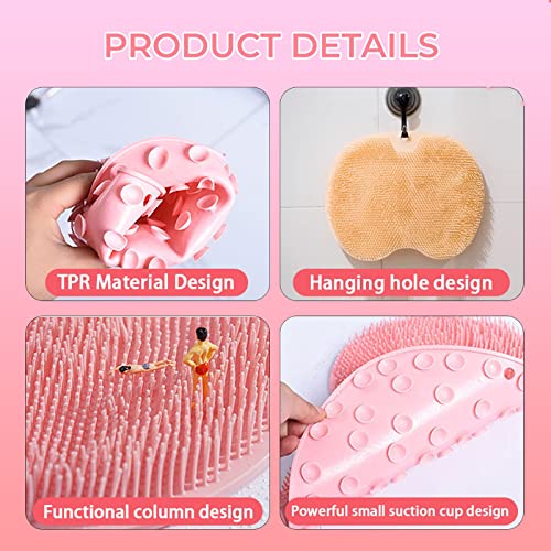 Shower Back Massager Scrubber, Shower Foot Massager Scrubber,Non Slip/Suction Cups Silicone Foot Brush Washer Cleaner Massage For Dead Skin Remover Improves Foot Circulation (Orange+Green) #TOP5