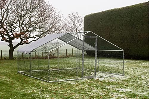 When in Home Chicken Run Coop Heavy Duty Galvanised Steel Cage suitable for Pets Hens Rabbit Dogs Ducks Chickens Poultry 3 Sizes (3m x 2m | 3m x 4m | 3m x 6m) includes Roof Cover (WIH3X2 W-3m x L-2m)