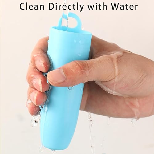 Miniatura 7 de Paquete de 4 peladores de ajo de silicona, tubo de ajo con rodillo, dientes de ajo fáciles de pelar rápidamente con tubo de silicona, herramienta de