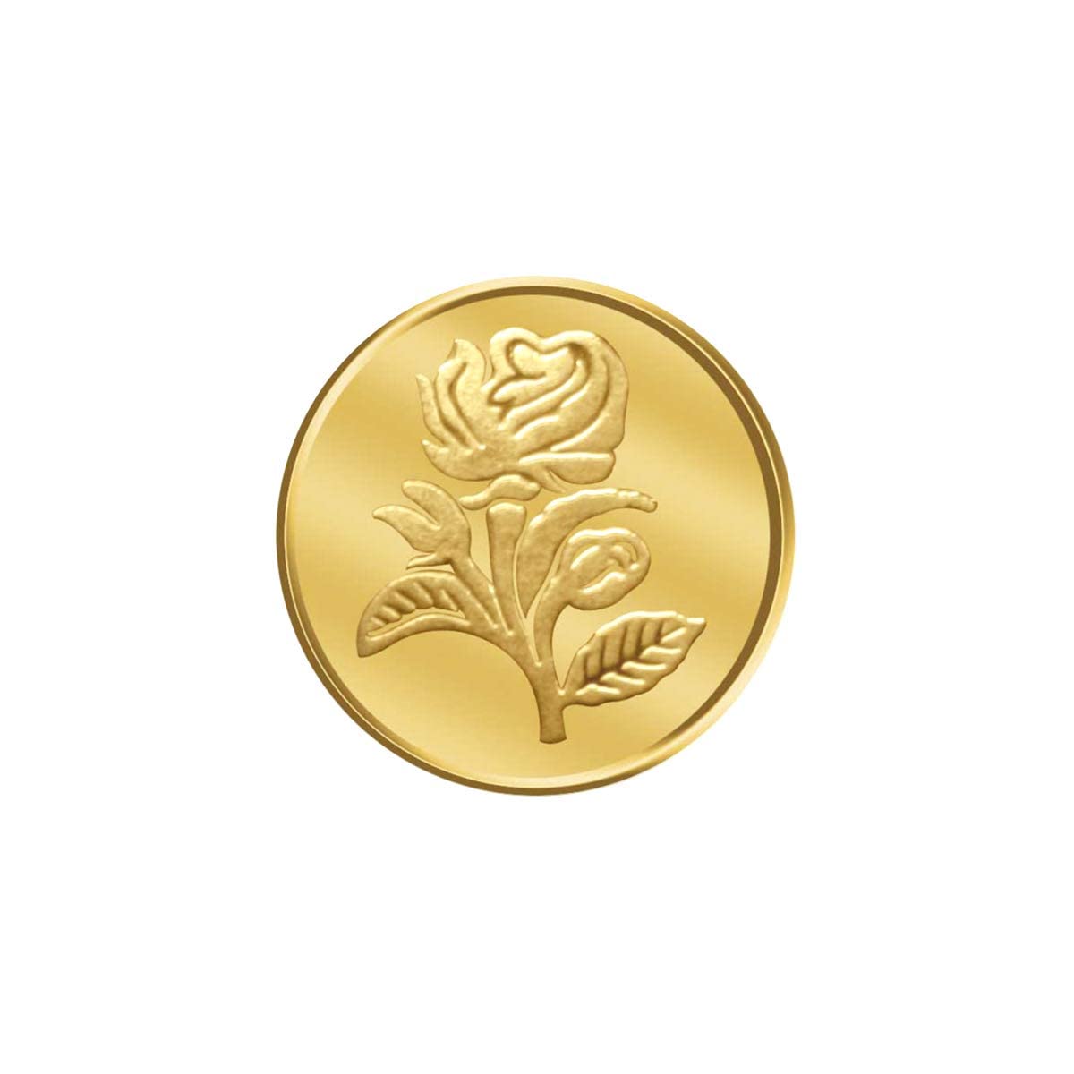 PC Jeweller Yellow Gold Rose Coin 0.5 gram 24K (995) | 24 kt Gold Coin for Birthday, Wedding, Akshaya Tritiya & Festive Gift, Rose Impression