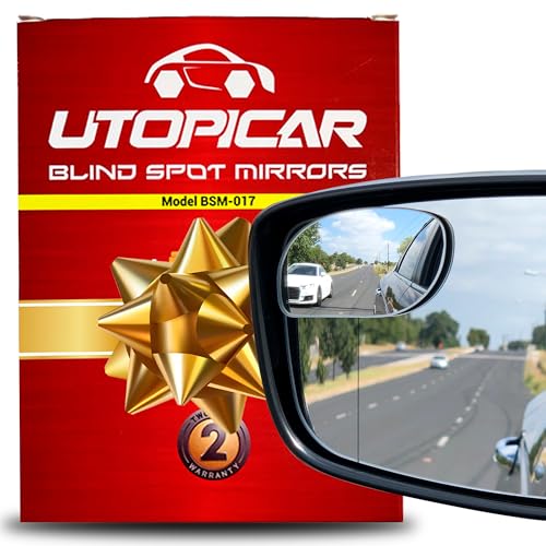 Blind Spot Convex Car Mirror - Rearview Accessories for Car Interior - Automotive Blindspot Mirrors for Larger Image and Improved Traffic Safety (2-Pack)