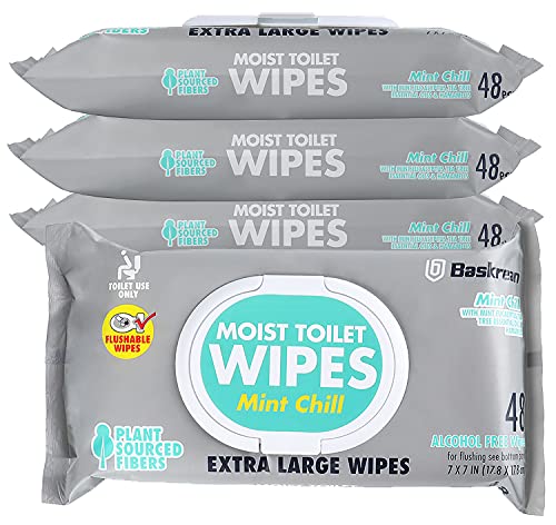 Moist Toilet Wipes, Septic and Sewer Safe 4packs