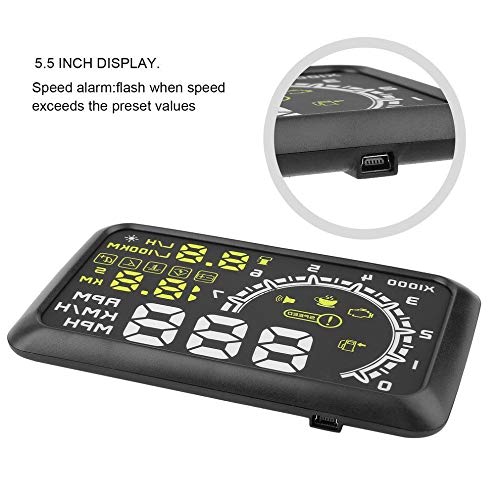 Pantalla HUD para parabrisas 5.5 pulgadas OBD2 miniatura 4