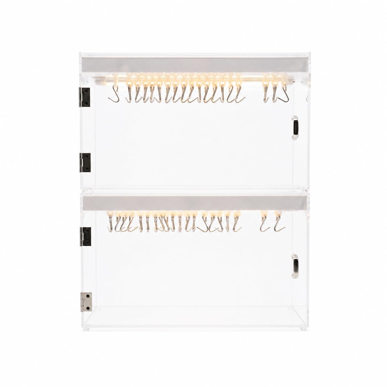 Vitrina Expositora Acrílica Transparente, 3 Niveles con Luz, para Coleccionistas Figuras y Joyas, 18L Antipolvo , Caja Almacenamiento Pulseras a (#9457)