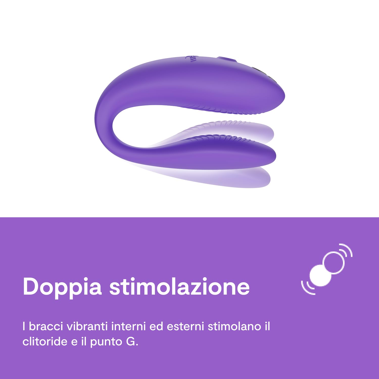 We-Vibe Sync Go Travel Edition Vibratore per Coppie | A Forma di C | Giocattolo Vibrante Indossabile per Coppie | Vibrazioni Condivise | Ricaricabile | Custodia da Viaggio | Porpora