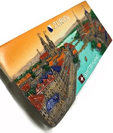 Miniatura 3 de WitnyStore Tiny Limmat River and Old Town in Zürich Suiza Europa Central Atracciones turísticas Resina Refrigerador Imán Viajero Recuerdo Regalo