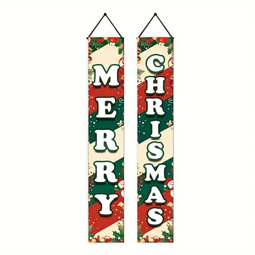 12x71 inch Christmas door banner featuring a festive Merry Christmas