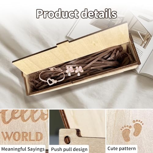 Image of Pregnancy Test Box Pregnancy Test Keepsake Reveal Box Surprise Pregnant Announcement Box Wooden Baby Announcements Ideas for Husband Grandparents Baby Memory Souvenir Gifts Announce Collection Case