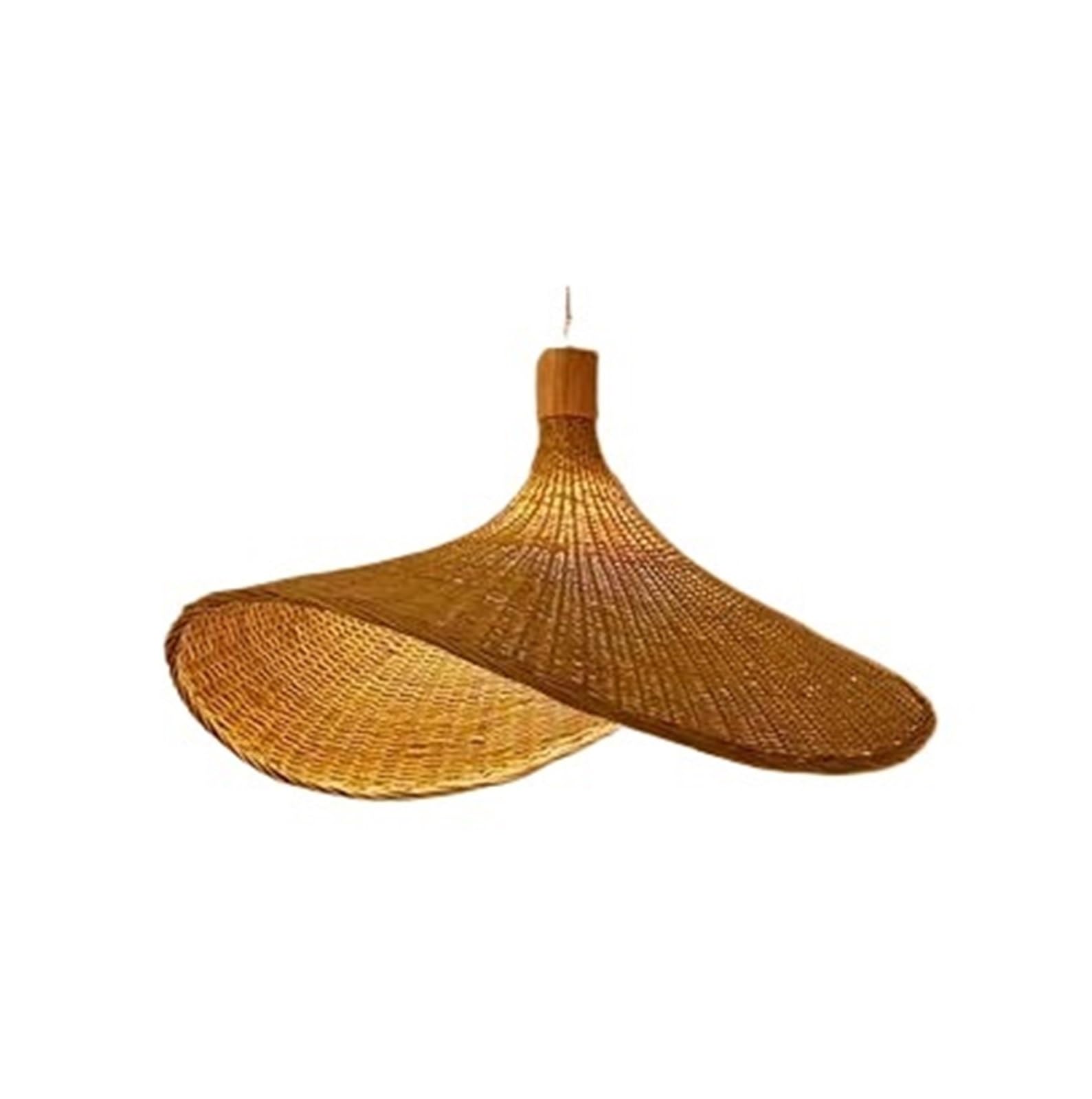 Akdjgfp Dia.30 Rattan Lampshade Vintage Woven Chandeliers Rattan Lampshade Light For Living Room Restaurant Decoration(Dia.30)