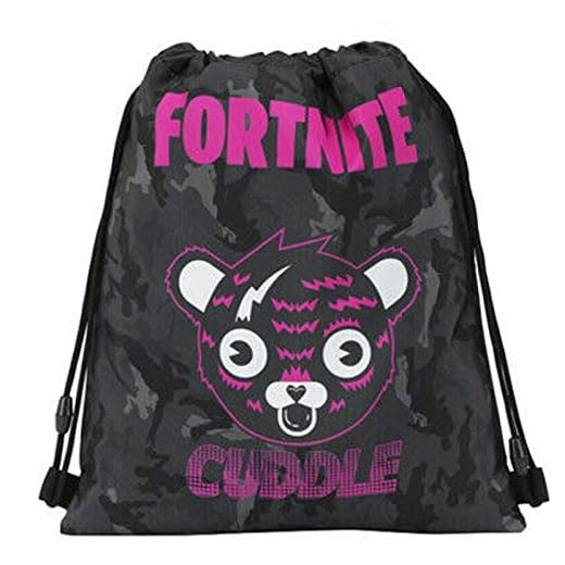 Mochila con cordón/bolsa compatible con Fortnite, Negro , talla unica