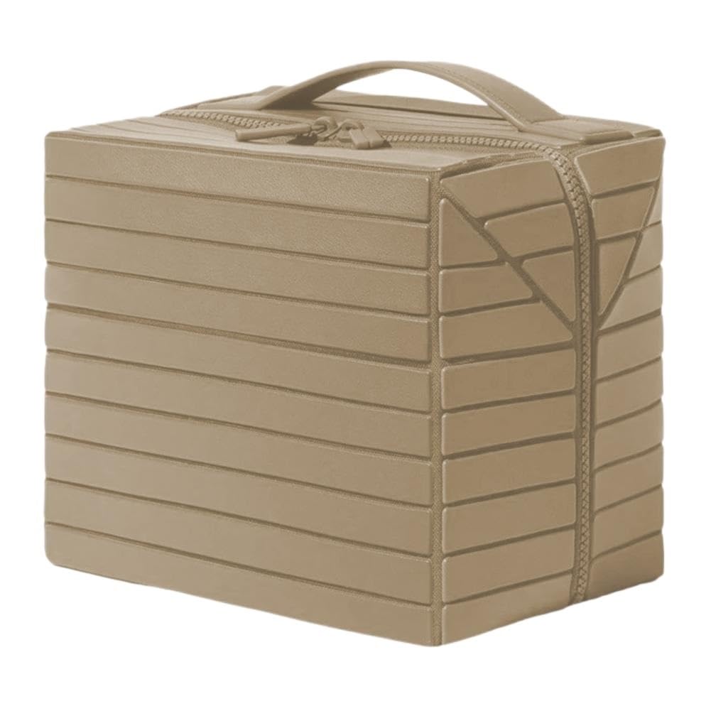 Borsa for trucco da viaggio pieghevole 1 pezzo for cosmetici impermeabile toilette grande appendere Organizzatore cosmetico con scomparti Per Viaggi(Apricot)