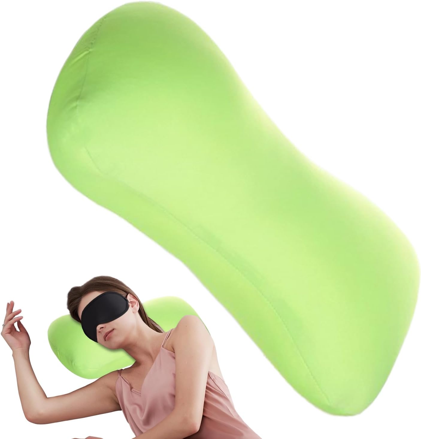 Bead Pillow - Microbead Tubular Pillow - Compact Travel Cushion, Ergonomic Support | Headrest Product for Neck, Back and Arm Comfort During Airplane, Coc