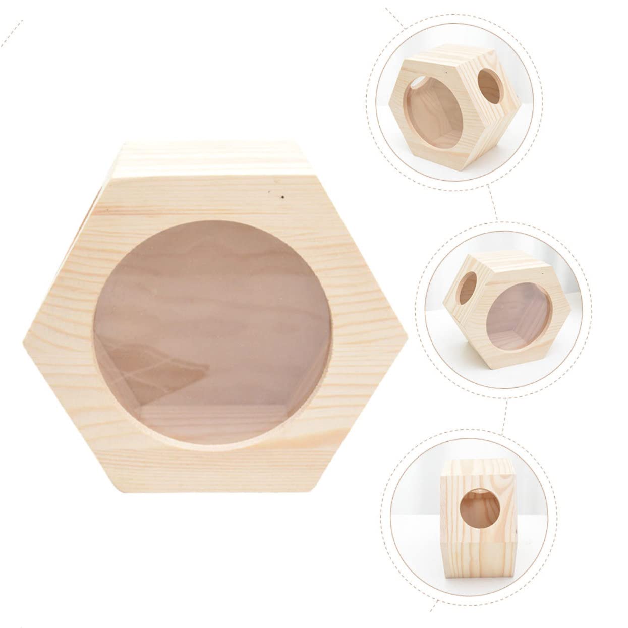 Yardwe Château De Hamster en Bois 14.5X9X17 Cm Maison pour Hamsters Et Rongeurs avec Cachette Et Aire De Jeu Sécurisée pour Cage d'animal De Compagnie