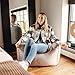 Big Joe Hug Bean Bag Chair, Gray Hyde, Vegan Suede, 3 feet