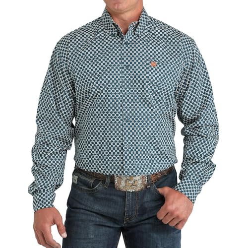 Cinch Men's Teal Circle Print Shirt