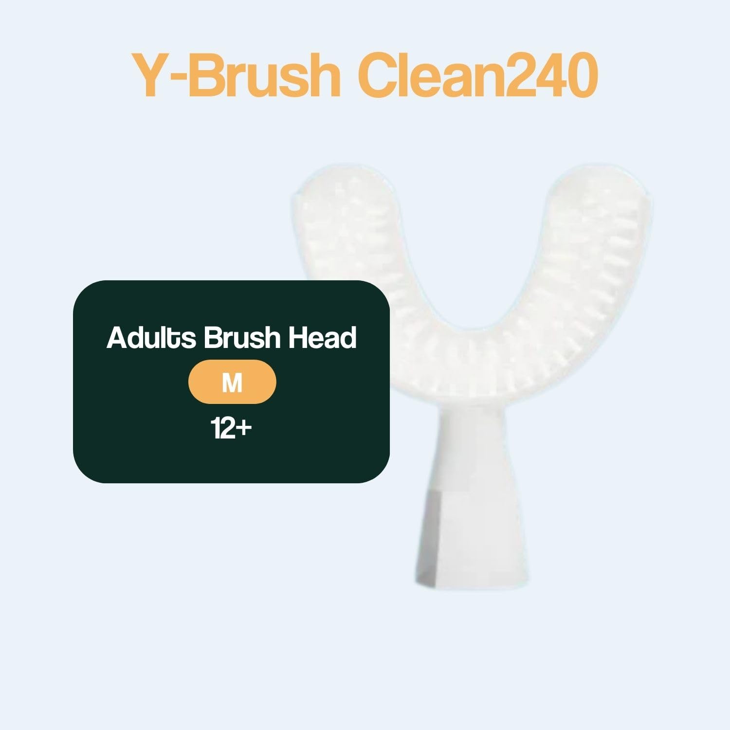 Testina Y-Brush Clean240 per Ultra, Essential, DuoBrush, CleanMate – Ricambio adulto (M, bianca) – Spazzolamento automatico, rimozione avanzata della placca dentale