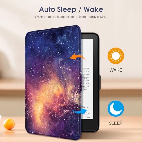 Image of Fintie Case for 7 inch All-New Kindle Paperwhite (12th Generation, 2024) and Kindle Colorsoft Signature Edition - Slim Lightweight Shell PU Leather Protective Cover with Auto Sleep /Wake, Galaxy