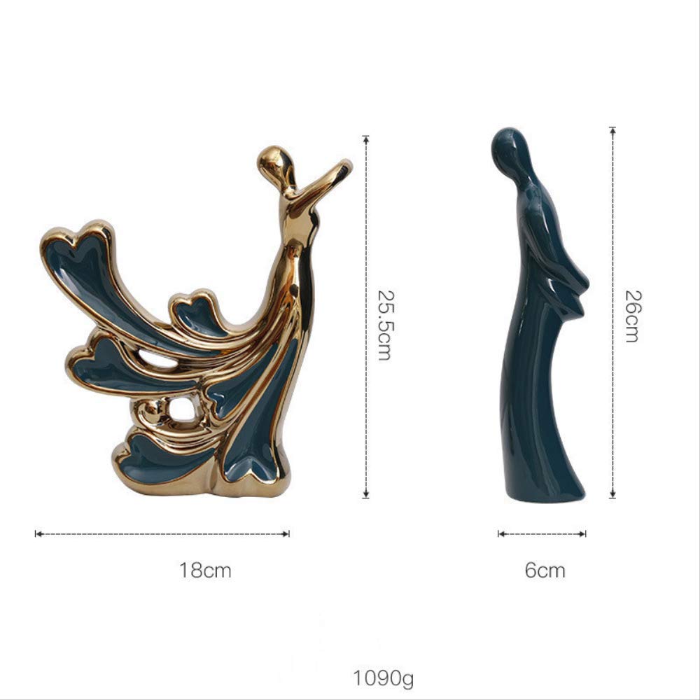Koliyn Statue Skulptur Figur Wohnkultur Akzente, Keramik Paar Skulptur Liebe Kuss Paar Statue Schlafzimmer Weinschrank High-End Hochzeitsgeschenke Neuheit Geschenk