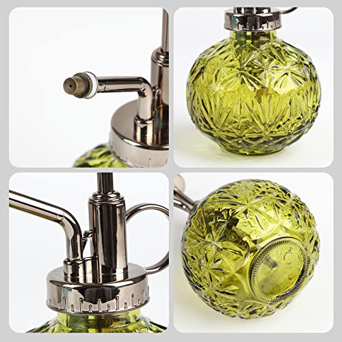 Spuitfles van glas, plantensproeier, vintage plantenspuit, gieter voor vetplanten, gietfles met pomp, plantenspray van glas voor tuinplanten (groen) - Afbeelding 6
