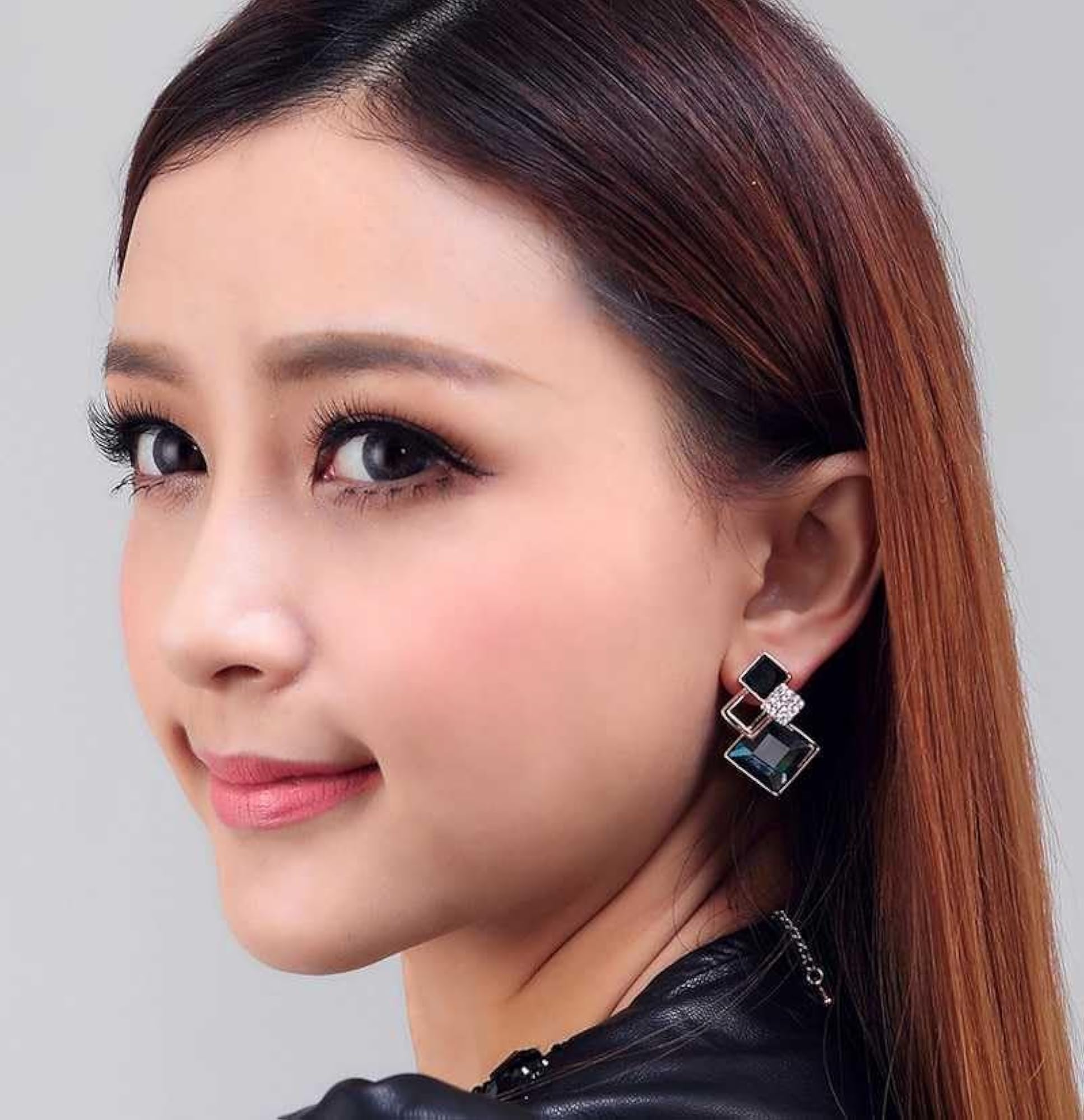 CZ Stud Earrings for Women, Gold Plated Drop Earring