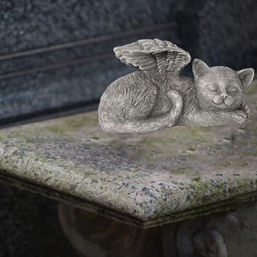 CHUNLINLAODA Gedenkstein für Haustiere, kreatives Haustier-Gedenkstein, Harzstatue, Katze und Grabstein, Haustier-Grabmarker, Statue, Outdoor, Haustierbeerdigung, Marker, herzliches Gedenktafel für