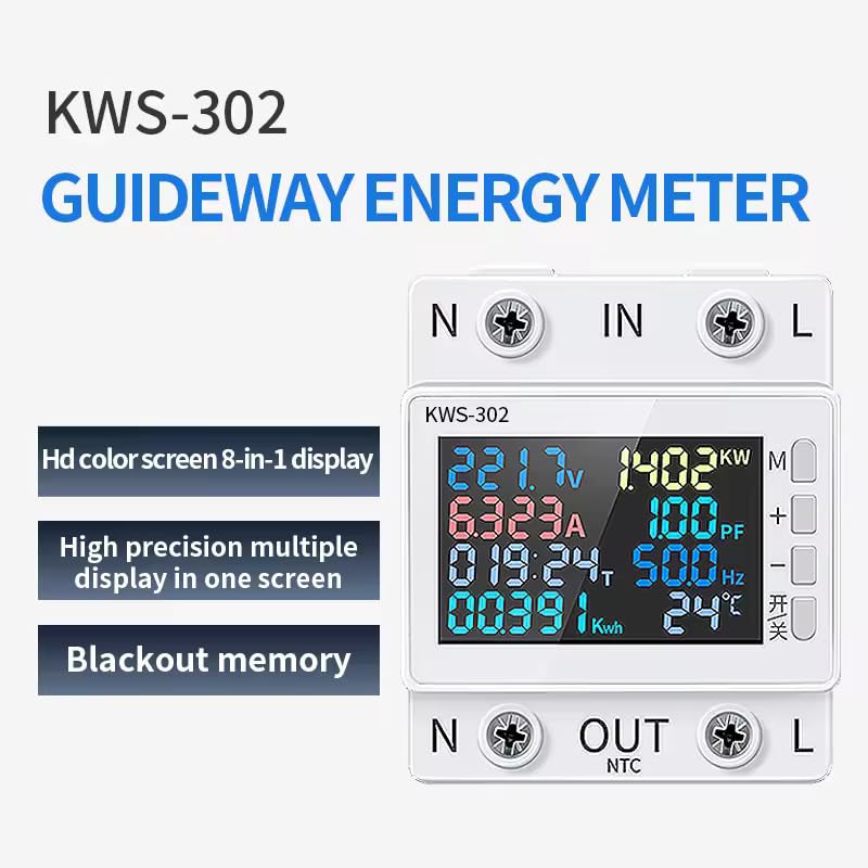 Image of XPR3SS KWS-302WF 8in1 Parameter Display 63A WIFI Smart Switch Circuit Breaker Energy Meter KWh Power Metering Timer Relay Remote Control Over Voltage Under Voltage Over Current Surge Protector