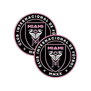 Miami Decal Soccer Team Sticker | Vinyl Sticker | Waterproof Stickers | Indoor Stickers | Glossy Stickers| Pack of 2, White