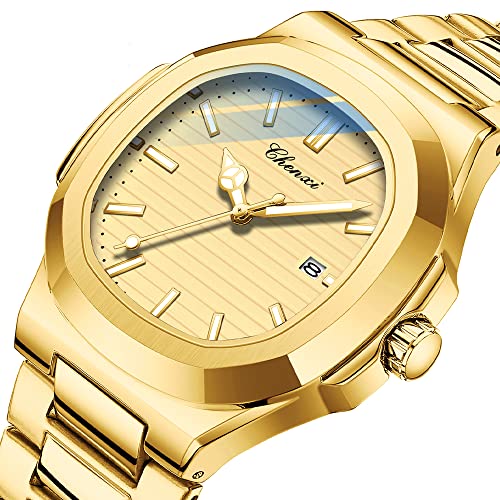 Image of Gosasa Fashion Men's Watches Date Business Watch Stainless Steel Luxury Style Luminous Quartz Waterproof Analog Display Male Wristwatch