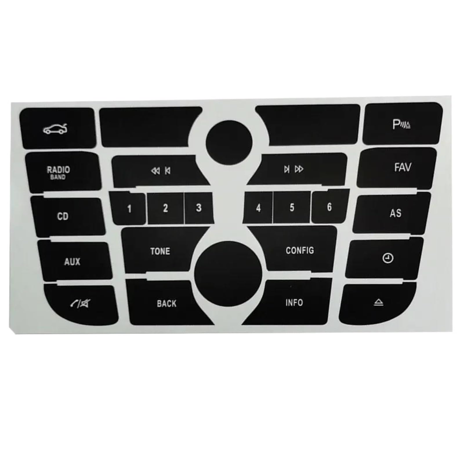Ousduo B 1Pcs For Opel For Astra J For Vauxhall For Holden For Astra Radio Utton Sticker Repair Decal Dashboard Fixing Climate Control Cd Mp3 Panel Interior Decal Trim(B)