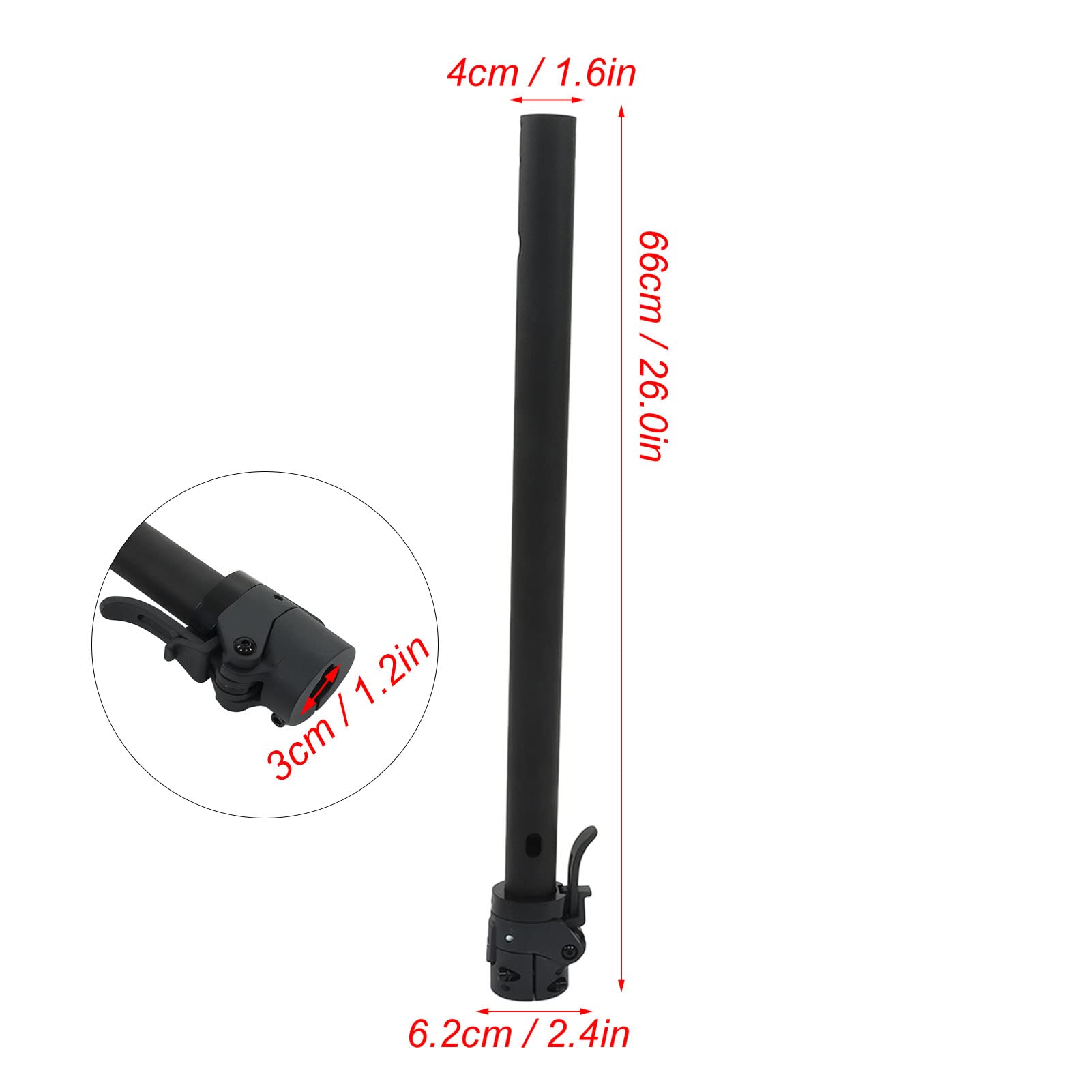 Naroote Tige Pliante pour Xiaomi M365, 66 Cm Réglable en Hauteur