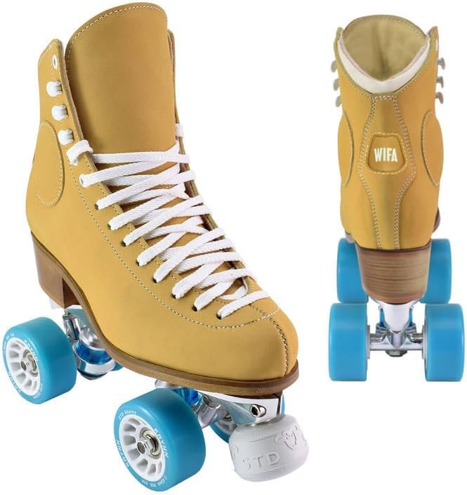 STD Skates & Wheels - Botas Wifa Street Suede de Cuero con Bases de Patines completos STD Skates Elyo C - Patinaje sobre Ruedas - Patines para Calle y Danza Urbana. (EU 38 (US 7 1/4) Honey)