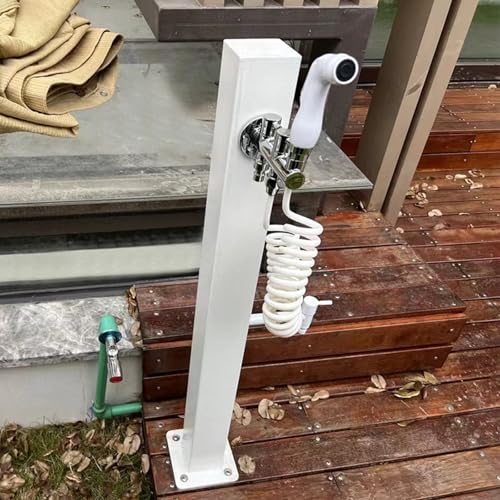 Genérico Columna de Agua Exterior de Acero Inoxidable 304 - Grifo anticongelante con Manguera rociadora, hidrante para Fuente de jardín, hidrante Blanco Duradero para jardín (65 cm/26 Pulgadas)