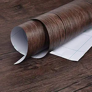 RAUSHIK Self Adhesive Wood Grain Wallpaper Waterproof Old Furniture Vinyl Stickers Wooden Door Wardrobe Desktop PVC Wall Papers (12  24, Wood Texture-7) Decorative Wallpaper