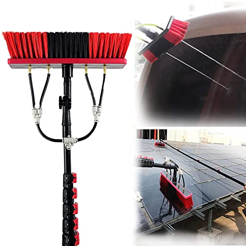 Cepillo para Lavar Paneles solares, Cepillo para Limpiar Cristales de Ventanas de Edificios Altos, con Bomba de Agua/Empalme de Varilla de 1 m, para Limpiar Cristales de Paneles solares y fo