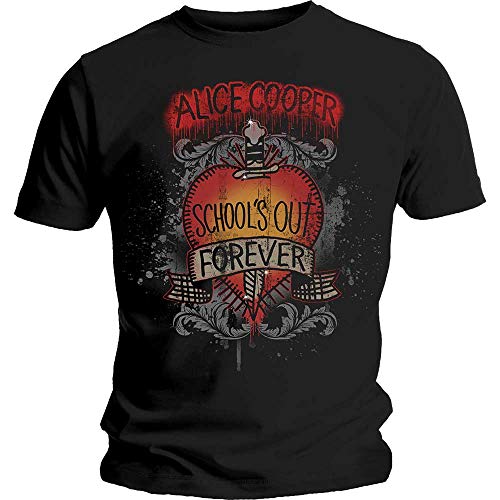 Tee Shack Alice Cooper Schools Out for Summer 2 Officiel T-Shirt Hommes Unisexe - Les Beatles, Paul McCartney, John Lennon, RIngo Starr, George Harrison Tee Shack Alice Cooper Schools Out for Summer 2 Officiel T-Shirt Hommes Unisexe