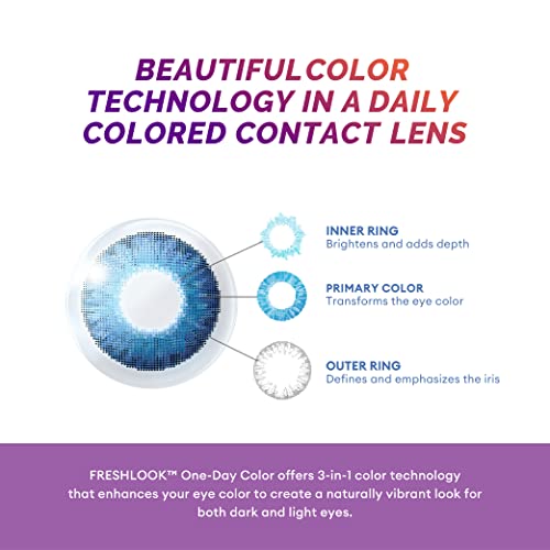 Alcon Freshlook OneDay - Daily Disposable Color Contact Lenses (-00.00, Hazel, Pack of 10) - Image 3