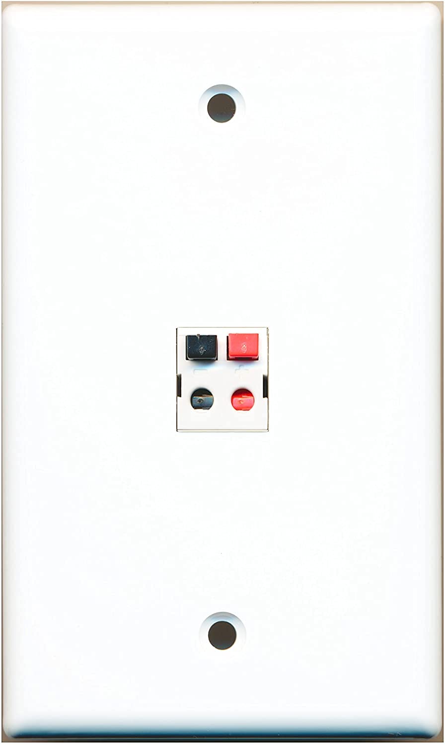 RiteAV - 1 Port Speaker Wall Plate - White