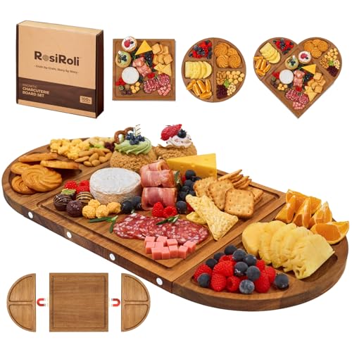 RosiRoli Acacia Wood Charcuterie Board Set - Cheese Board Set
