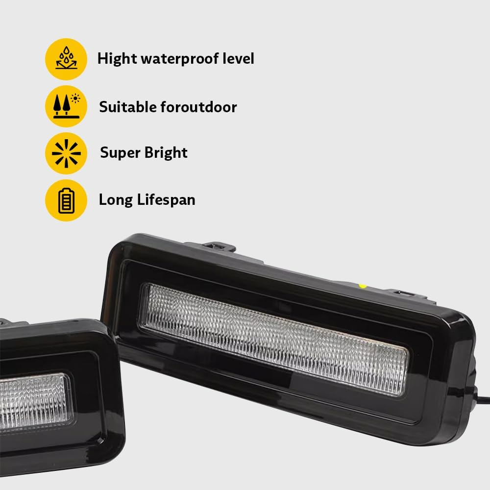 Rear Bumper Lights for 2020-2024 Land Rover Defender 110 130 90 P300 P400 P500 P525 LED Trim Reverse Back Lamp Reflector Light Replacement Accessories Black