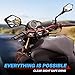 MICTUNING Universal Hawk-eye Motorcycle Convex Rear View Mirror - with 10mm Bolt, Handle Bar Mount Clamp Compatible with Cruiser, Suzuki, Honda, Victory and More