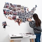 ENJOY THE WOOD Mark Your Travels USA Photo Map - 50 States Travel Map Places I've Been Map Visited Places - US States Map Travel Tracker - Wood Wall Art For Home & Kitchen or Office (Midnight)
