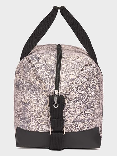 Image of ZOUK Collapsible Duffle Bag for Men and Women | Lightweight Foldable Travel Duffel Bag | Vegan Leather & Handcrafted Fabric | Water-Resistant Lining | 33L Weekend & Short Trip Bag | Colaba Shirin