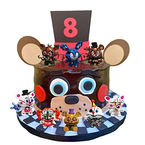 Oulun Birthday Party Cake Toppers For Five Nights At Freddy's, Kids Birthday Party Cake Decorating Supplies（8Pcs） #TOP5