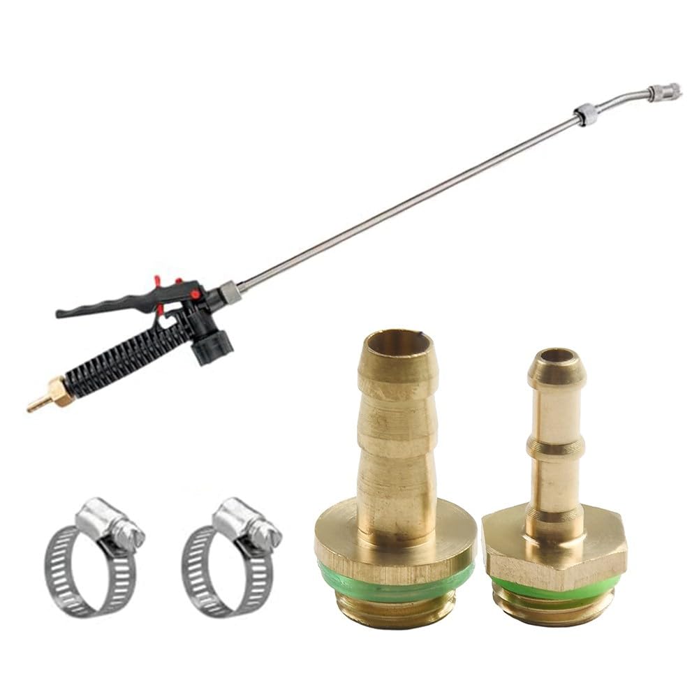 BEAZOOM Adjustable for Stainless Steel Spray Wand 29 Inch, Locking Lever Garden Sprayer Lance with Brass Barbs 3/8 1/4 Inch Hose Car Wash