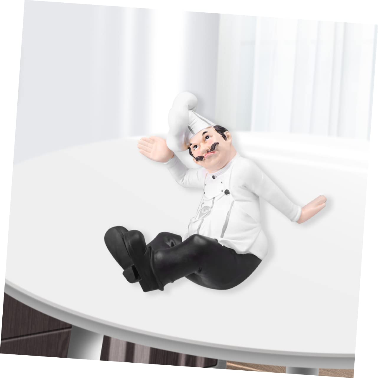 Zerodeko Statuetta Chef in Resina Decorazione da Cucina Stabile Ornamento da Tavolo per Casa Bistrot Ristorante Regalo per Chi Ama Cucinare